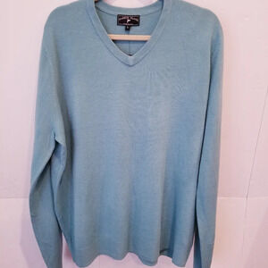 NWT Harbor Island Men's v-neck sweater Size L blue